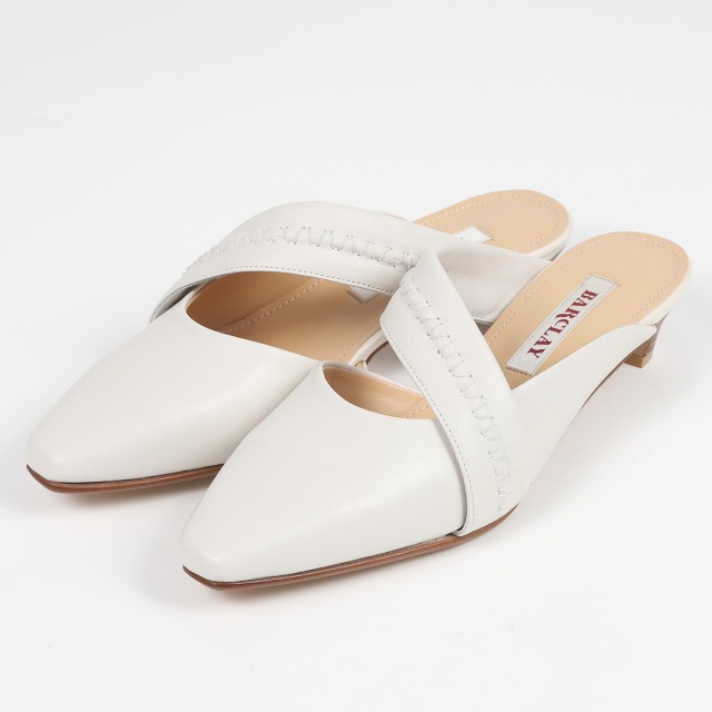 【OUTLET】BARCLAY（バークレー）斜めベルトミュール　アイボリー