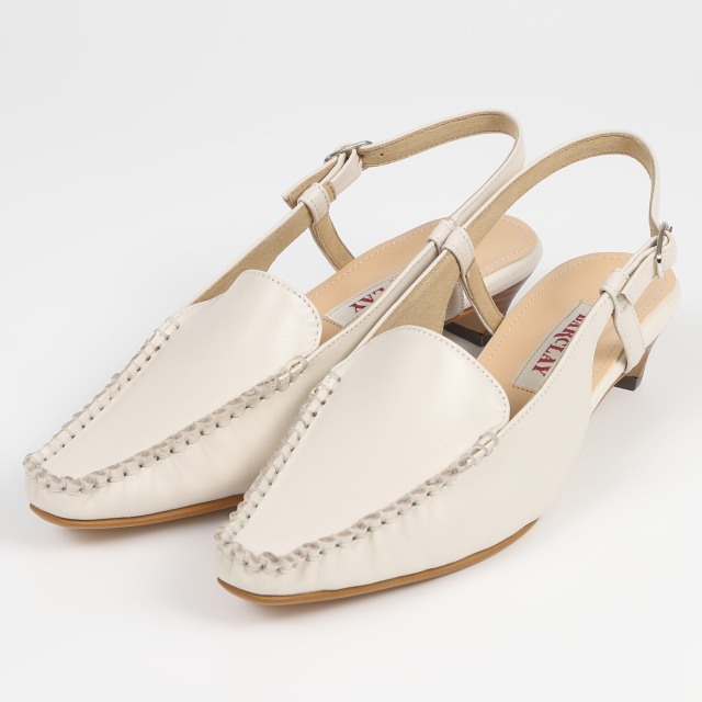 【OUTLET】BARCLAY（バークレー）モカシンバックバンドシューズ　アイボリー