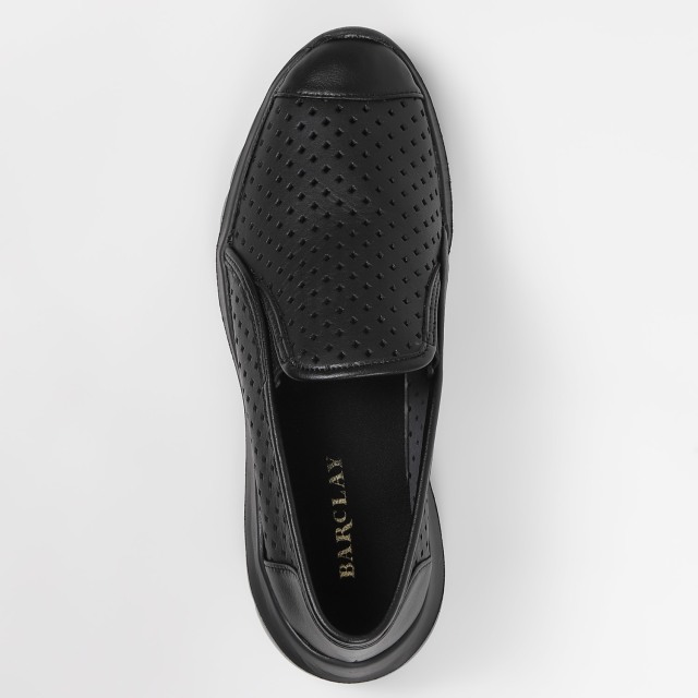 BARCLAY（バークレー）パイロンソールパンチングスリッポン ブラック