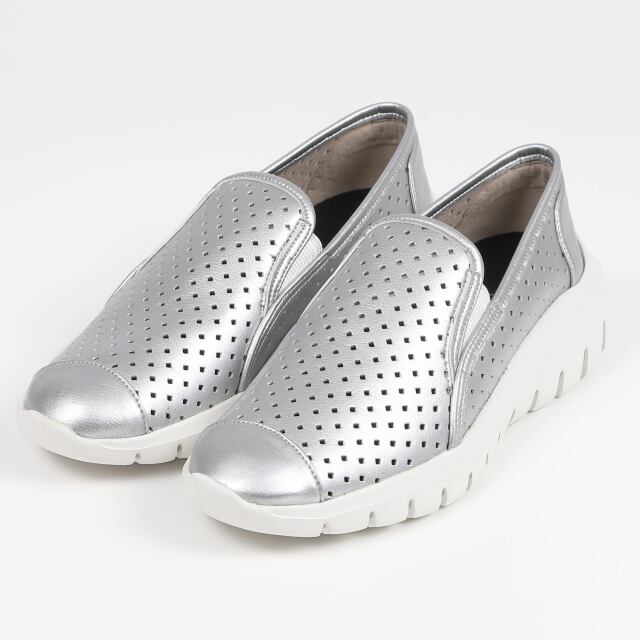 BARCLAY（バークレー）パイロンソールパンチングスリッポン シルバー