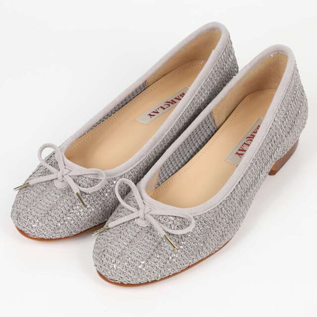 BARCLAY（バークレー）メッシュ編みバレエシューズ　グレーファブリック