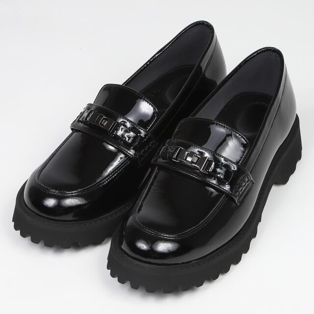 BARCLAY（バークレー）ボリュームソールローファー　ブラックエナメル