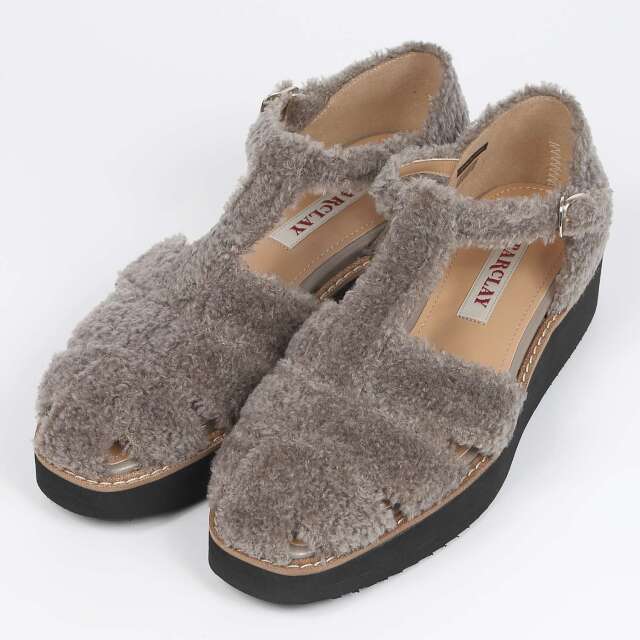 BARCLAY（バークレー）ボアグルカサンダル　グレージュ