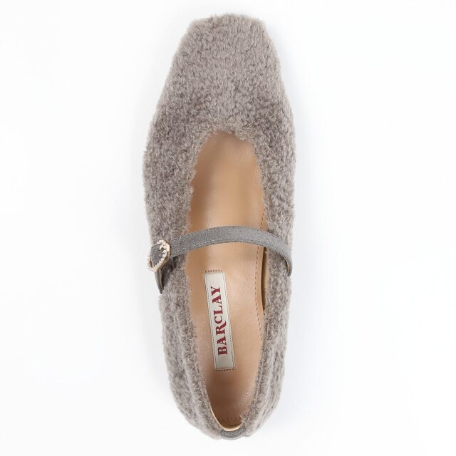 BARCLAY（バークレー）メリージェーンボアパンプス グレージュ