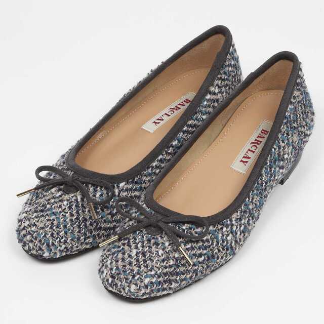 BARCLAY（バークレー）ラウンドトゥバレエシューズ　ブルーファブリック