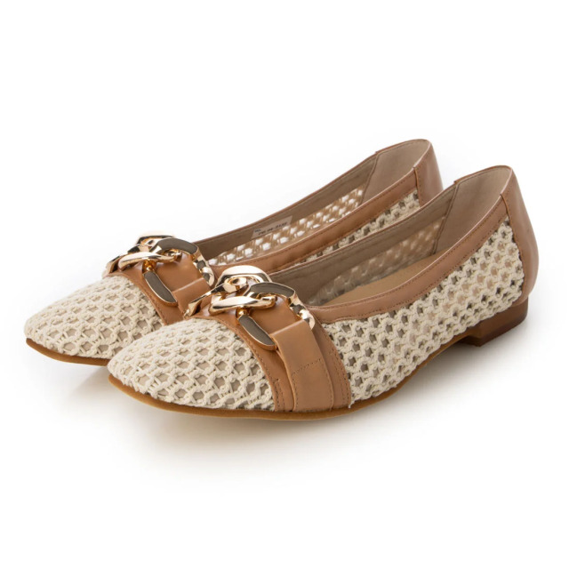 BARCLAY（バークレー）チェーンビットカジュアルシューズ　ベージュコンビ