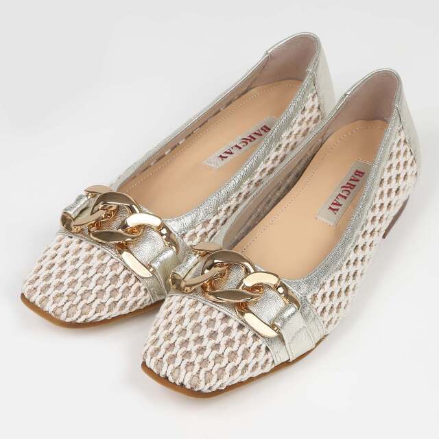 BARCLAY（バークレー）チェーンビットカジュアルシューズ　プラチナコンビ