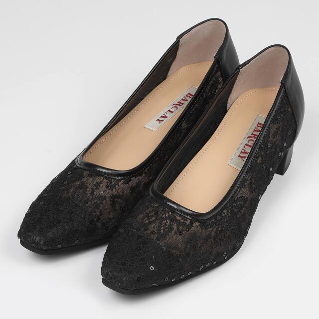 BARCLAY（バークレー）　チュールパンプス　ブラック