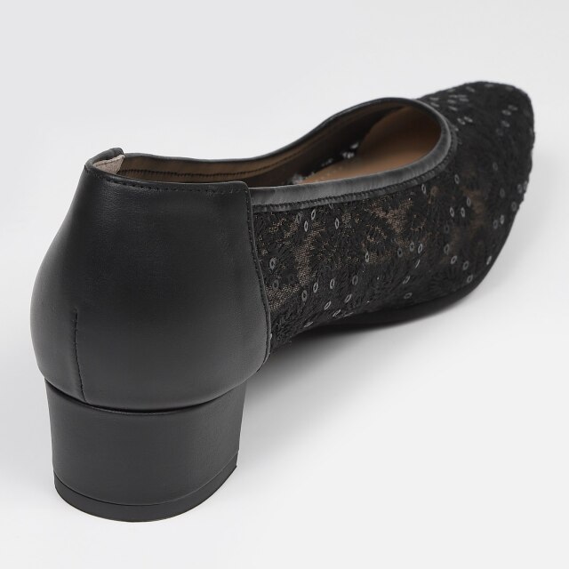 BARCLAY パンプス　黒レース BARCLAY（バークレー） チュールパンプス ブラック｜BARCLAY