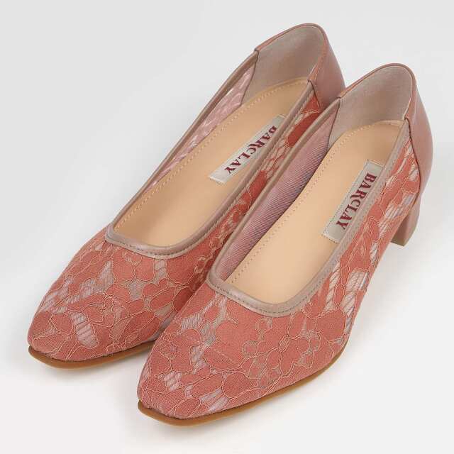 BARCLAY（バークレー）　チュールパンプス　ダークピンク