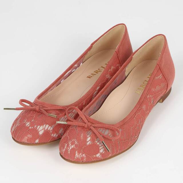 BARCLAY(バークレー)チュールレースバレエシューズ ダークピンク