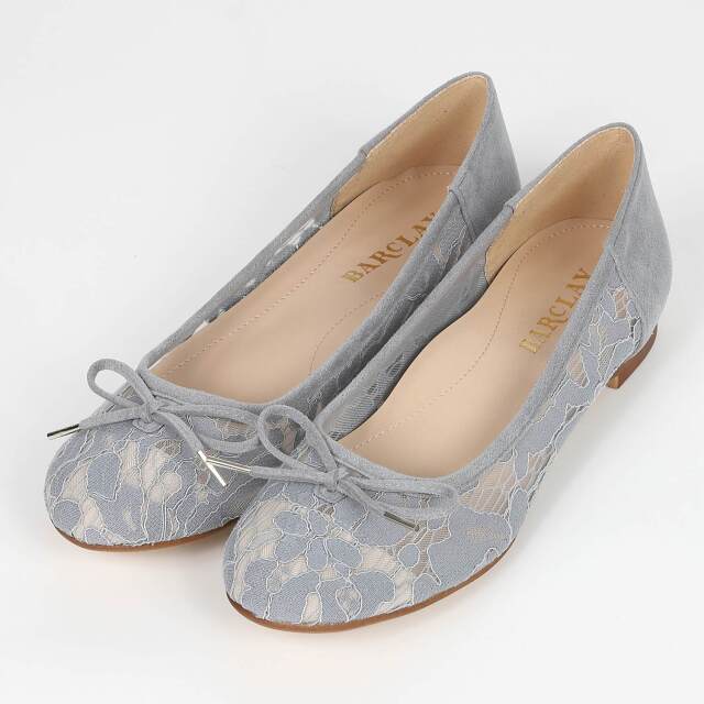 BARCLAY（バークレー）チュールレースバレエシューズ　ライトグレー