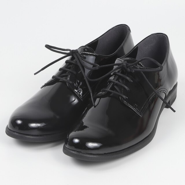 BARCLAY(バークレー)定番シンプル外羽根レースアップシューズ ブラックエナメル