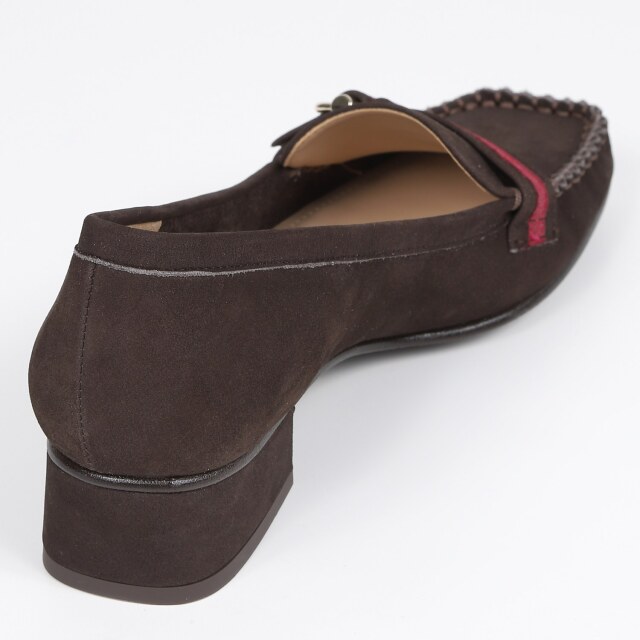 BARCLAY（バークレー）定番モカシンパンプス ダークブラウンヌバック