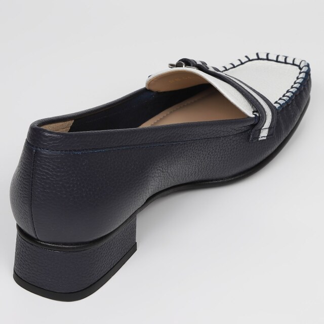 BARCLAY（バークレー）定番モカシンパンプス ネイビーコンビ｜BARCLAY