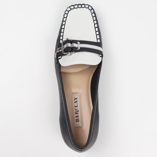 BARCLAY（バークレー）定番モカシンパンプス ネイビーコンビ｜BARCLAY