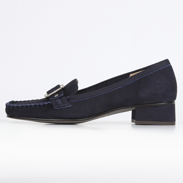 BARCLAY（バークレー）定番モカシンパンプス ネイビーヌバック