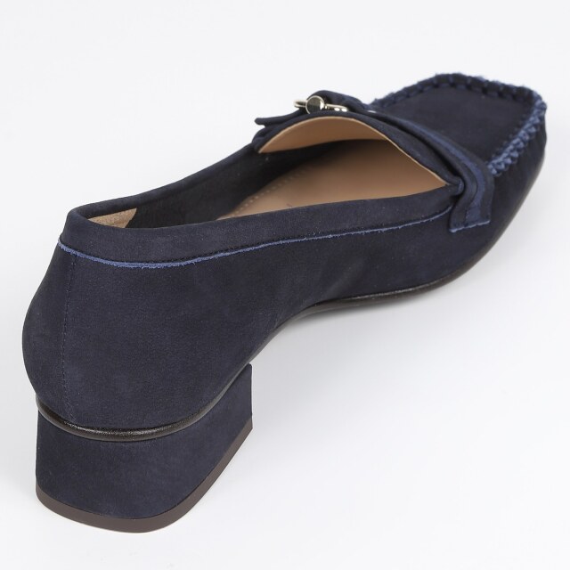 BARCLAY（バークレー）定番モカシンパンプス ネイビーヌバック