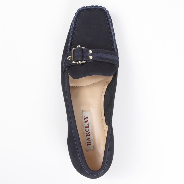 BARCLAY（バークレー）定番モカシンパンプス ネイビーヌバック