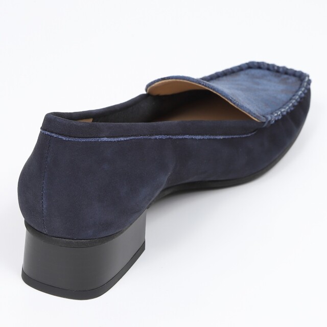 BARCLAY（バークレー）シンプルモカシンパンプス ネイビーヌバック