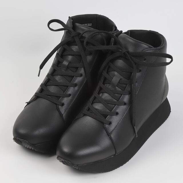 BARCLAY（バークレー）サイドファスナーハイカットスニーカー　ブラック