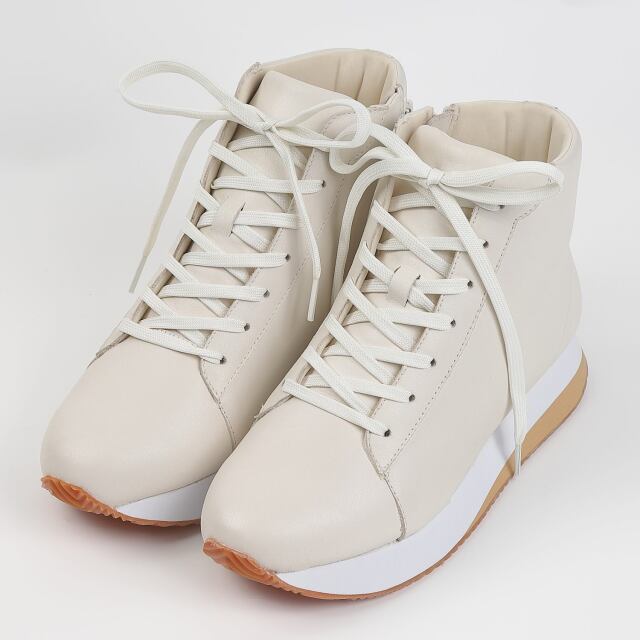 BARCLAY（バークレー）サイドファスナーハイカットスニーカー　アイボリー