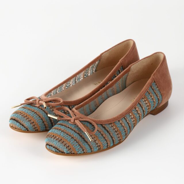 【OUTLET】BARCLAY（バークレー）バレエシューズ グリーンファブリック