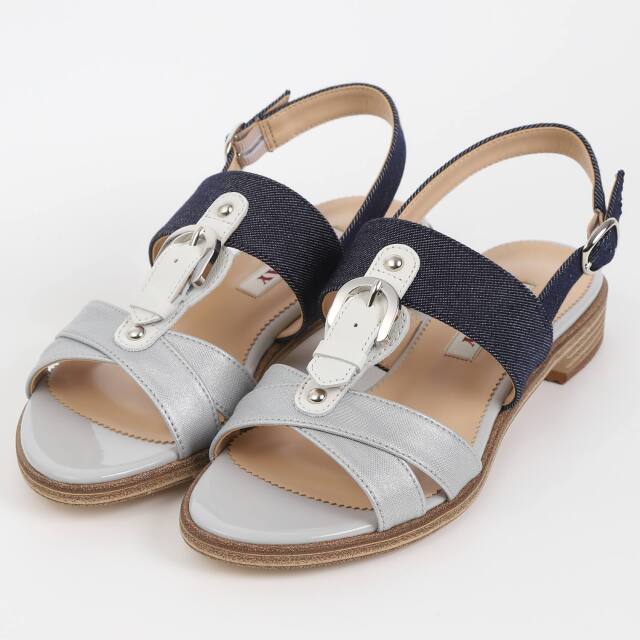 【OUTLET】BARCLAY カジュアルサンダル　ネイビーファブリック