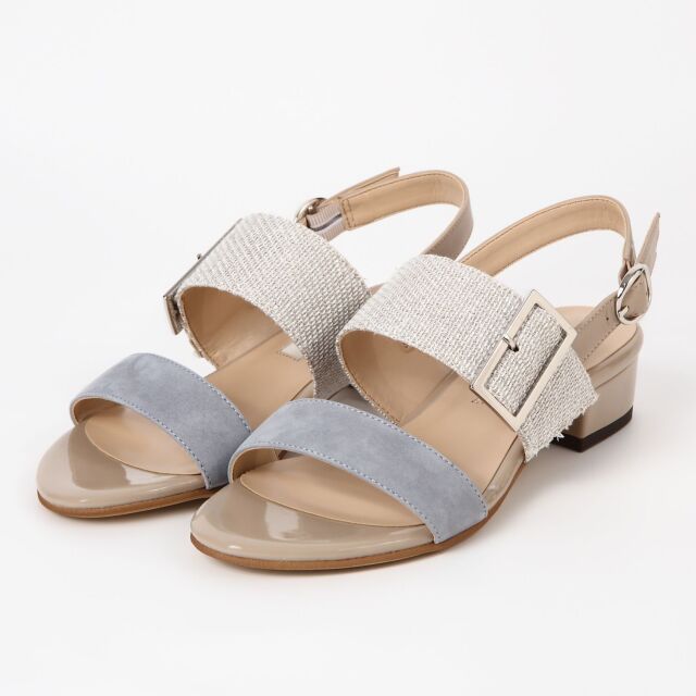【OUTLET】BARCLAY（バークレー）二連バックルサンダル　アイボリーファブリック