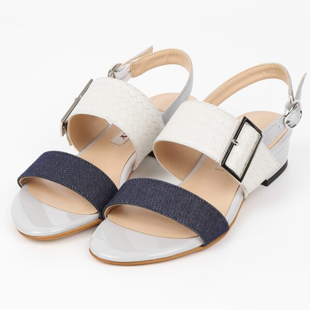 【OUTLET】BARCLAY（バークレー）カジュアルサンダル　アイボリー型押し