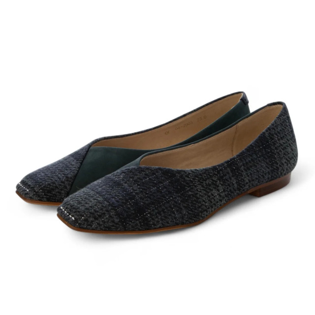 【OUTLET】BARCLAY（バークレー）アウトステッチＶカットシューズ　ブルーグリーンコンビ
