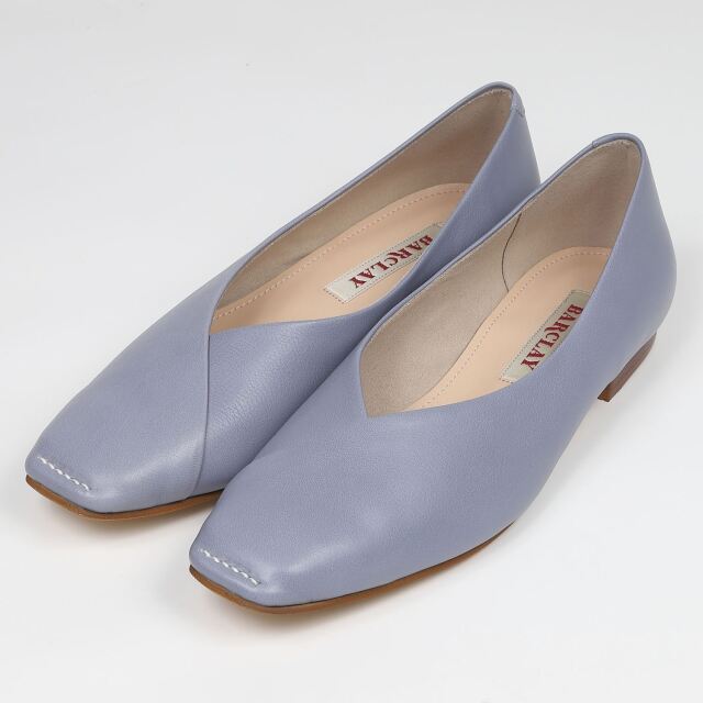 BARCLAY（バークレー）アウトステッチＶカットシューズ　スカイブルー