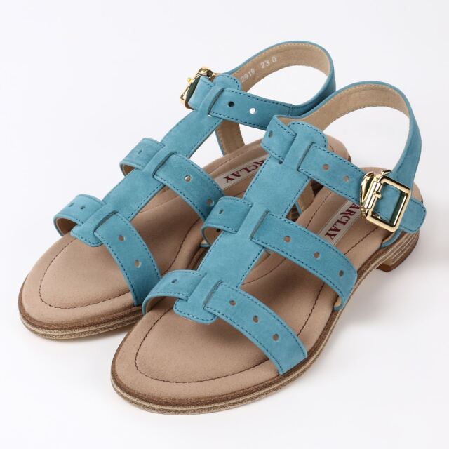 【OUTLET】BARCLAY（バークレー） 深めデザインサンダル　ブルーヌバック