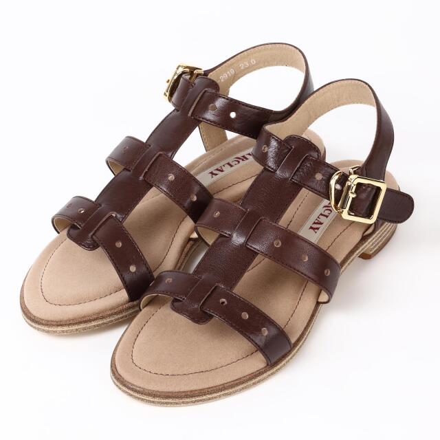【OUTLET】BARCLAY（バークレー） 深めデザインサンダル　ダークブラウン