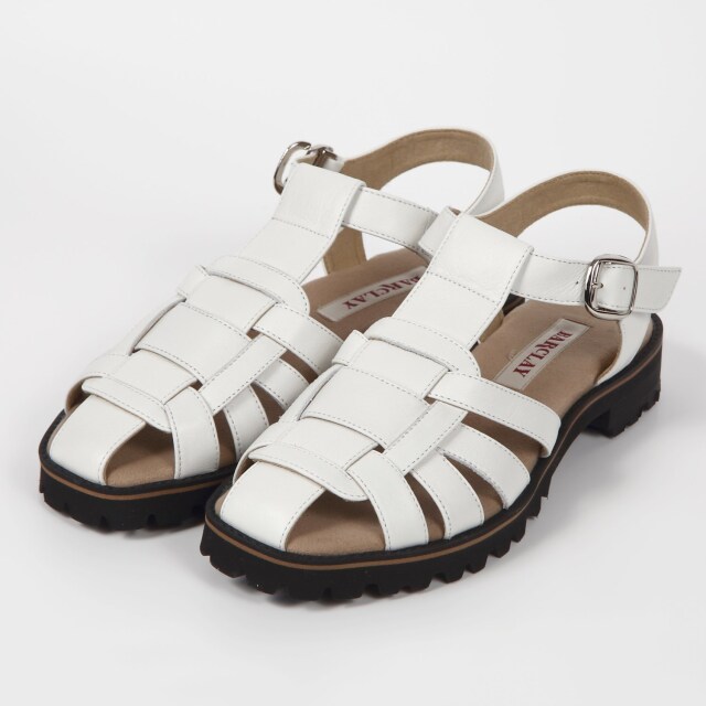【OUTLET】BARCLAY（バークレー）ビブラム風ソール厚底サンダル　アイボリー