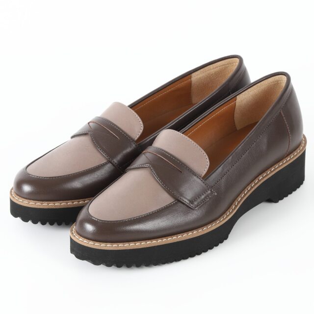 【OUTLET】BARCLAY（バークレー）カジュアルコインローファー　ダークブラウンコンビ