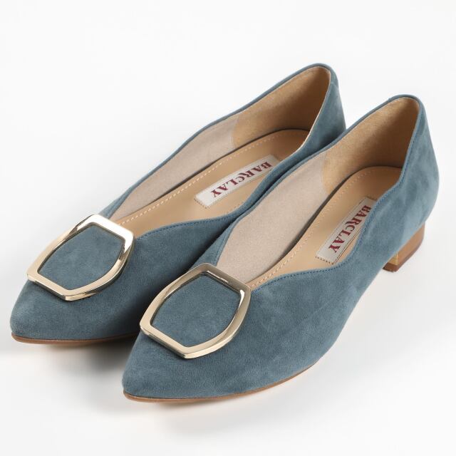 【OUTLET】BARCLAY（バークレー） フラットシューズ ブルーグレースエード