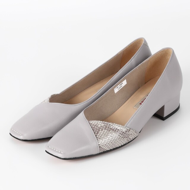 【OUTLET】BARCLAY（バークレー）パンプス ライトグレーコンビ