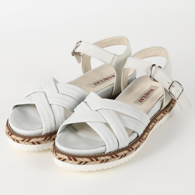 【OUTLET】BARCLAY（バークレー）厚底フラットサンダル　アイボリー