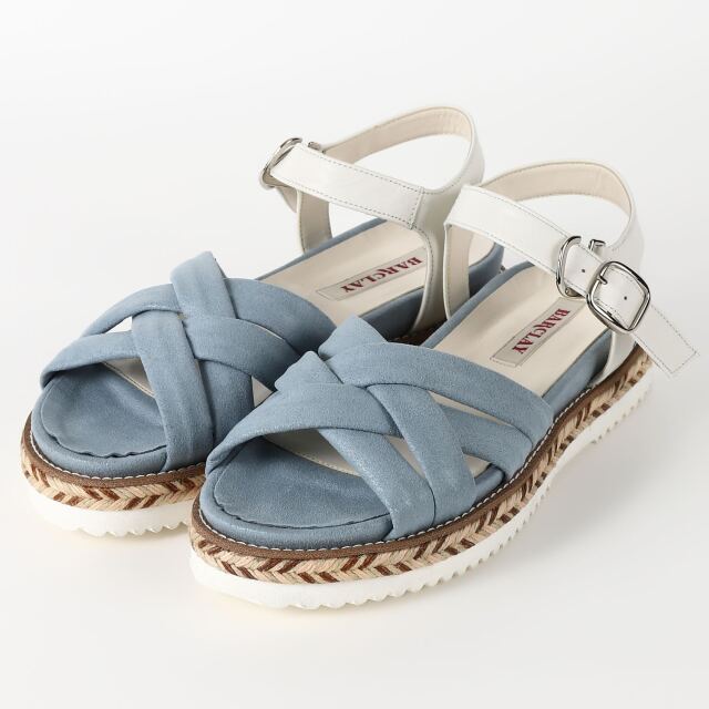 【OUTLET】BARCLAY（バークレー）厚底フラットサンダル　ライトブルー