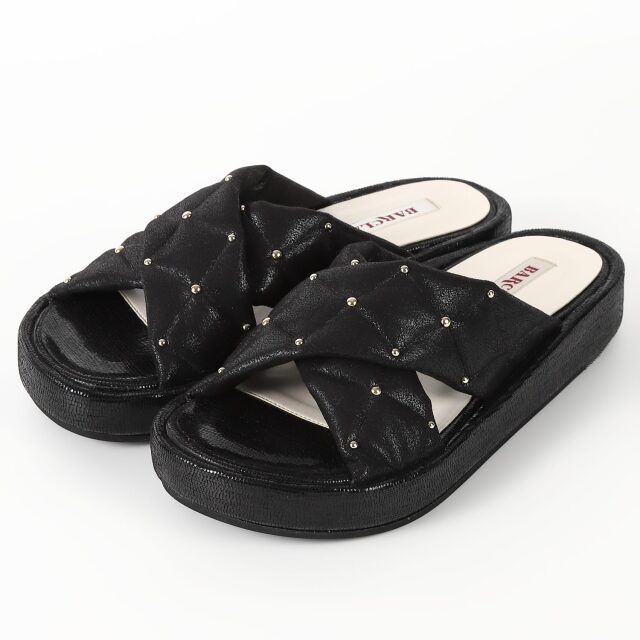 【OUTLET】BARCLAY 厚底フラットサンダル　ブラック