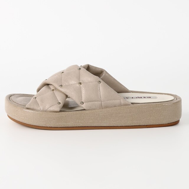 OUTLET】BARCLAY 厚底フラットサンダル ライトベージュ｜BARCLAY