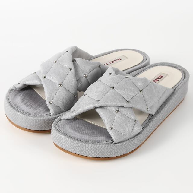 【OUTLET】BARCLAY 厚底フラットサンダル　ライトグレー