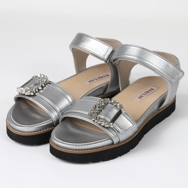 【OUTLET】BARCLAY（バークレー）ビジューサンダル　シルバー
