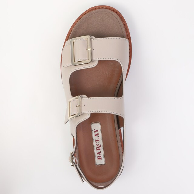 BELMISE アンティークグレー・トゥルーブラック LLB　　２枚セット OUTLET】BARCLAY（バークレー）型押しフラットサンダル ブラック