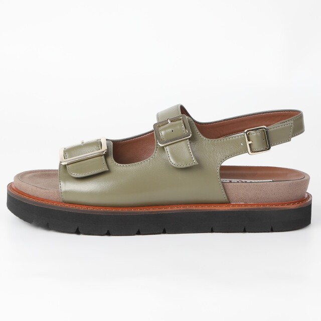SALT&CHOCOLATE ◆ ダブルバックルグレーディエーターサンダル OUTLET】BARCLAY(バークレー)ダブルベルトサンダル カーキ