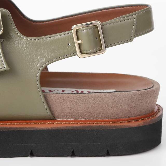 OUTLET】BARCLAY（バークレー）ダブルベルトサンダル カーキ
