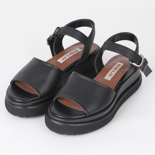 【OUTLET】BARCLAY（バークレー）ボリュームソールストラップサンダル　ブラック