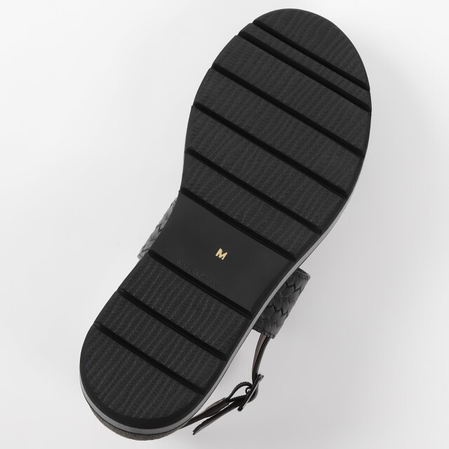 OUTLET】BARCLAY（バークレー）型押しフラットサンダル ブラック