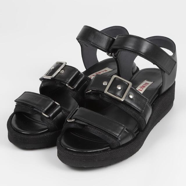 【OUTLET】BARCLAY（バークレー）２連ベルトスポーツサンダル　ブラック